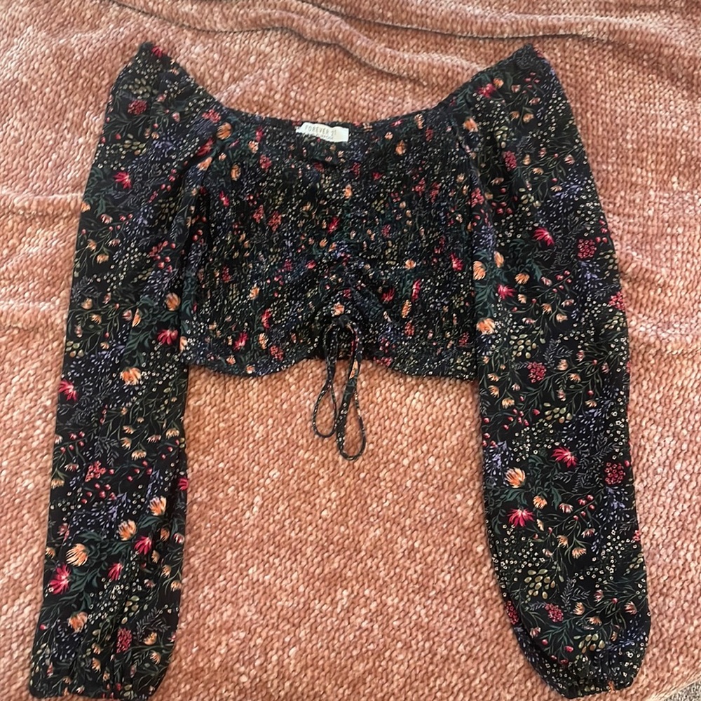 Black floral top
